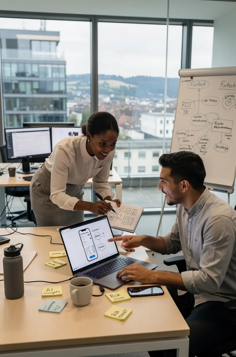 Vertragspartner unterzeichnen Leasingvereinbarung für Geschäftsausstattung in modernem Büro