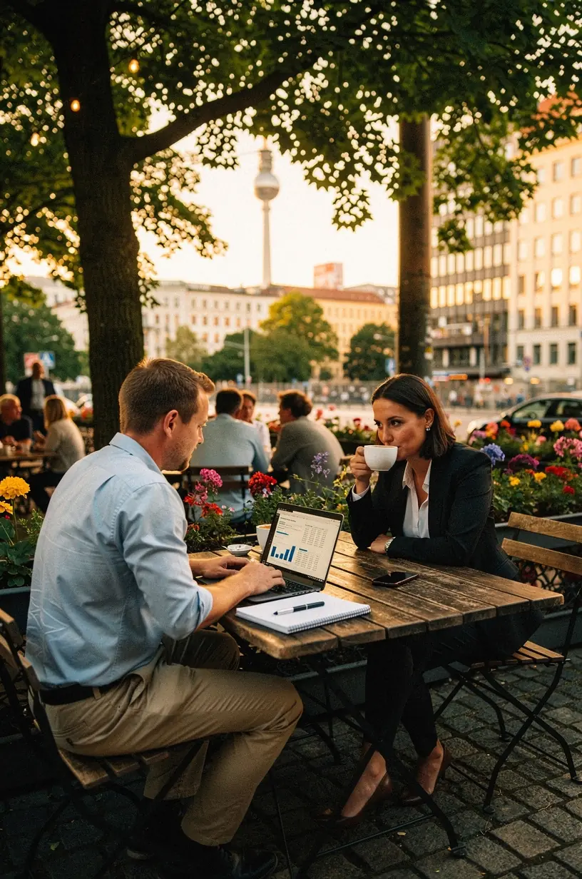 Team von Finanzexperten diskutiert B2B-Finanzierungsoptionen in Besprechungsraum